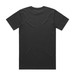 A black t-shirt with short sleeves, featuring a plain back design and a subtle logo on the side. A black t-shirt with short sleeves, featuring a plain back design and a subtle logo on the side.