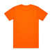 An orange work t-shirt featuring an unfinished back design and a logo on the neck area. An orange work t-shirt featuring an unfinished back design and a logo on the neck area.