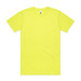 A bright yellow work t-shirt featuring a crew neck and short sleeves. It has a simple design and a logo. A bright yellow work t-shirt featuring a crew neck and short sleeves. It has a simple design and a logo.