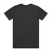 A black t-shirt with a simple back design and no visible graphics. Includes a logo at the neckline. A black t-shirt with a simple back design and no visible graphics. Includes a logo at the neckline.