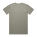 A plain faded tee in a soft green hue, featuring a simple design on the back and a small logo.