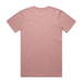 A faded pink t-shirt with a plain back and a logo.