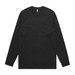 A black long-sleeve T-shirt featuring a pocket and a logo on the neck. Simple and classic design. A black long-sleeve T-shirt featuring a pocket and a logo on the neck. Simple and classic design.