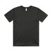 A black T-shirt with a classic crew neck design and short sleeves, featuring a logo on the tag.