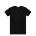 A black t-shirt with a classic crew neck design. It features a standard fit and includes a logo.