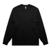 A long-sleeve black t-shirt with a simple design and a small logo on the neckline.