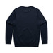 A navy blue hoodie featuring a back view with a simple design and ribbed cuffs and hem. Includes a logo.