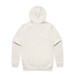 A light cream zip-up hoodie with a hood and long sleeves, featuring a plain back design.