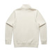 A cream-coloured sweater featuring a half zip and a collar, with long sleeves and a plain back. It has a logo.