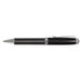 A metal ball pen in black with silver accents, featuring a streamlined design and a clip.
