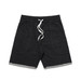 Track shorts in black with a drawstring waist and contrasting hem detail, featuring a logo. Track shorts in black with a drawstring waist and contrasting hem detail, featuring a logo.