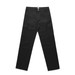 Black utility cargo pants featuring side pockets and a button closure, with a simple logo on the waistband. Black utility cargo pants featuring side pockets and a button closure, with a simple logo on the waistband.