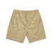 Beige walk shorts with an elastic waistband and drawstring, featuring side pockets and a logo. Beige walk shorts with an elastic waistband and drawstring, featuring side pockets and a logo.
