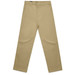 Relaxed beige pants with a straight cut, featuring front pockets and a logo on the waistband. Relaxed beige pants with a straight cut, featuring front pockets and a logo on the waistband.