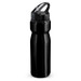 A drink bottle with a sleek black design and a flip cap at the top, featuring a handle for easy carrying. A drink bottle with a sleek black design and a flip cap at the top, featuring a handle for easy carrying.