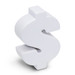 A white stress toy in the shape of a dollar sign.