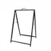 A black A-frame display stand with a handle, designed for holding corflute inserts. A black A-frame display stand with a handle, designed for holding corflute inserts.
