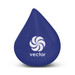 A blue stress relief drop-shaped toy with a swirl logo and the word "vector" printed on it. A blue stress relief drop-shaped toy with a swirl logo and the word "vector" printed on it.