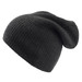 A dark grey beanie with a ribbed texture and a slouchy design, featuring a logo. A dark grey beanie with a ribbed texture and a slouchy design, featuring a logo.