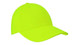 A bright yellow cap with a curved brim and a logo on the front, designed for visibility and safety. A bright yellow cap with a curved brim and a logo on the front, designed for visibility and safety.