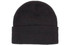 A black acrylic beanie with Thinsulate lining, featuring a cuffed design and a logo.