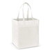 A cream-coloured Mega Shopper Tote Bag with two handles and a plain front panel, featuring a logo. A cream-coloured Mega Shopper Tote Bag with two handles and a plain front panel, featuring a logo.