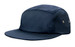 A navy cotton twill square front cap with a flat brim and eyelet ventilation. It features a logo on the side.