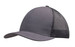 A grey cap featuring a brushed cotton front and a mesh back, designed for comfort and breathability.