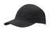 A black sports cap made from ripstop fabric, featuring a curved peak and a smooth, sleek design. A black sports cap made from ripstop fabric, featuring a curved peak and a smooth, sleek design.