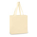 A beige cotton shoulder tote bag with long handles and a simple design, featuring a logo on one side. A beige cotton shoulder tote bag with long handles and a simple design, featuring a logo on one side.