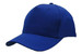 A blue breathable poly twill cap with a rounded crown and curved brim, featuring a logo on the front. A blue breathable poly twill cap with a rounded crown and curved brim, featuring a logo on the front.