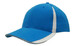 A blue cap with inserts on the peak and crown, featuring contrasting white side accents and a logo. A blue cap with inserts on the peak and crown, featuring contrasting white side accents and a logo.