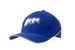 A blue brushed heavy cotton cap featuring white crown piping and a logo on the front. A blue brushed heavy cotton cap featuring white crown piping and a logo on the front.