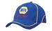 A blue cap with yellow piping and a logo. It features "NAPA" on the front and "Racing" in red.