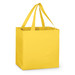 A yellow tote bag with two sturdy handles and a square base. It has a simple design and features a logo. A yellow tote bag with two sturdy handles and a square base. It has a simple design and features a logo.