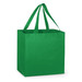 A green tote bag with two sturdy handles and a square shape, featuring a simple design and no visible logos. A green tote bag with two sturdy handles and a square shape, featuring a simple design and no visible logos.