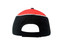 A black and red brushed heavy cotton cap with fabric inserts and piping on the crown and peak. A black and red brushed heavy cotton cap with fabric inserts and piping on the crown and peak.