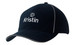 A navy cap featuring reflective piping and a sandwich peak, with a logo on the front.
