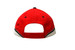 A red cap with a white sandwich trim, featuring black inserts and a rear adjustable strap, and a logo. A red cap with a white sandwich trim, featuring black inserts and a rear adjustable strap, and a logo.