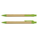 A Kraft Pen featuring a brown paper barrel and green plastic details. The pen has a logo on its surface.