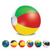 A beach ball featuring vibrant sections of green, red, yellow, and blue, with additional assorted styles below.