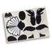 A wooden model kit featuring black and white pieces for assembling a fantail bird, with a natural wood base. A wooden model kit featuring black and white pieces for assembling a fantail bird, with a natural wood base.