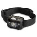 A black headlamp torch with an adjustable strap, featuring a branding logo on the front. A black headlamp torch with an adjustable strap, featuring a branding logo on the front.