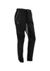 Men's cuffed stretch pants in black, featuring side pockets and a modern design, with a logo on the fabric. Men's cuffed stretch pants in black, featuring side pockets and a modern design, with a logo on the fabric.