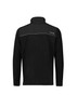 A black unisex lightweight 1/4 zip polar fleece with long sleeves and a rear view, featuring a logo.