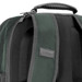 A dark green backpack featuring a textured surface and a carry handle, with a logo present on the front. A dark green backpack featuring a textured surface and a carry handle, with a logo present on the front.
