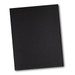 A black leather portfolio with a sleek design, featuring a logo on the front. Suitable for office and business use.