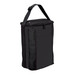 A drink bottle cooler in black, featuring a zippered top and a shoulder strap for easy carrying. A drink bottle cooler in black, featuring a zippered top and a shoulder strap for easy carrying.
