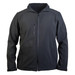 A black softshell jacket featuring a zip closure and zippered chest pocket, with a logo on the chest. A black softshell jacket featuring a zip closure and zippered chest pocket, with a logo on the chest.