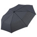 A compact umbrella in a dark grey colour with a sleek design and a logo on the surface.